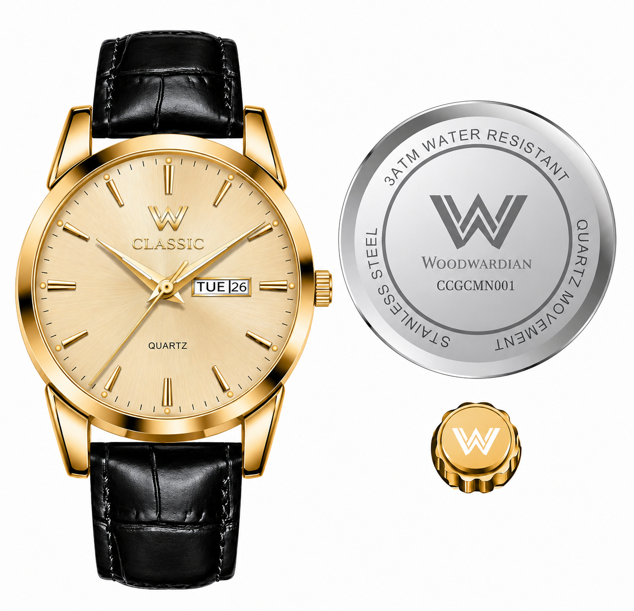 Woodwardian Classic CCGCMN001 | Leather Strap Quartz Watch