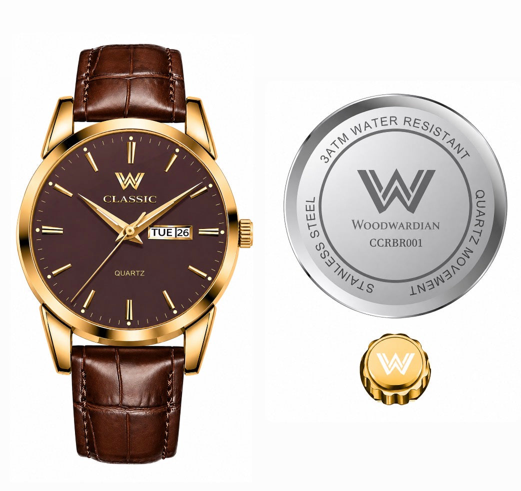 Woodwardian Classic CCGRBR001 | Leather Strap Quartz Watch